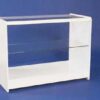 WHITE GLASS ONE SHELF GLASS DISPLAY COUNTER RETAIL SHOP FITTINGS 1200MM NEW