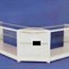 L SHAPED WHITE GLASS DISPLAY COUNTER SHOWCASE RETAIL CASH TILL SHOP FITTINGS
