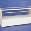 WHITE HALF GLASS DISPLAY COUNTER 1800MM RETAIL SHOP FITTINGS 1800MM NEW