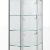 ALUMINIUM CORNER GLASS TOWER SHOWCASE CABINET DISPLAY RETAIL SHOP FITTING NEW