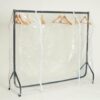 5FT ROBUST BLACK CLOTHES RAIL +PLASTIC COVER DISPLAY RETAIL SHOP FITTINGS