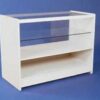 WHITE 1200mm COUNTER x 2 + WHITE HALF GLASS 1200MM COUNTER X 2 RETAIL DISPLAY.