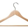SHAPED CLOTHES WOOD HANGER +TROUSER BAR + SKIRT NOTCHES RETAIL DISPLAY X 100